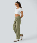 NWT Halara Mid Rise Zipper Pocket Corduroy Casual Pants Fresh Grass Green Size M
