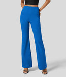 NWT Halara Flex High Waist Back Side Pkt Slight Flare Work Pant Princess Blue XS