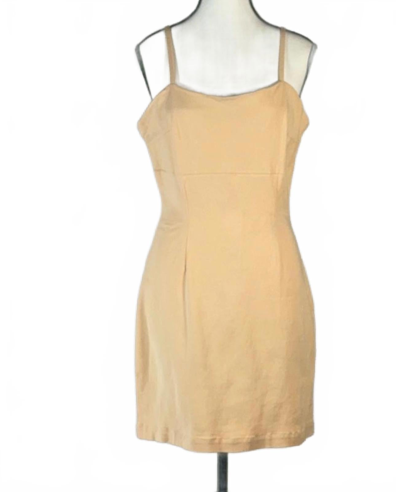 NWT Avec Les Filles Pale Yellow Sleeveless Mini Dress Size 10