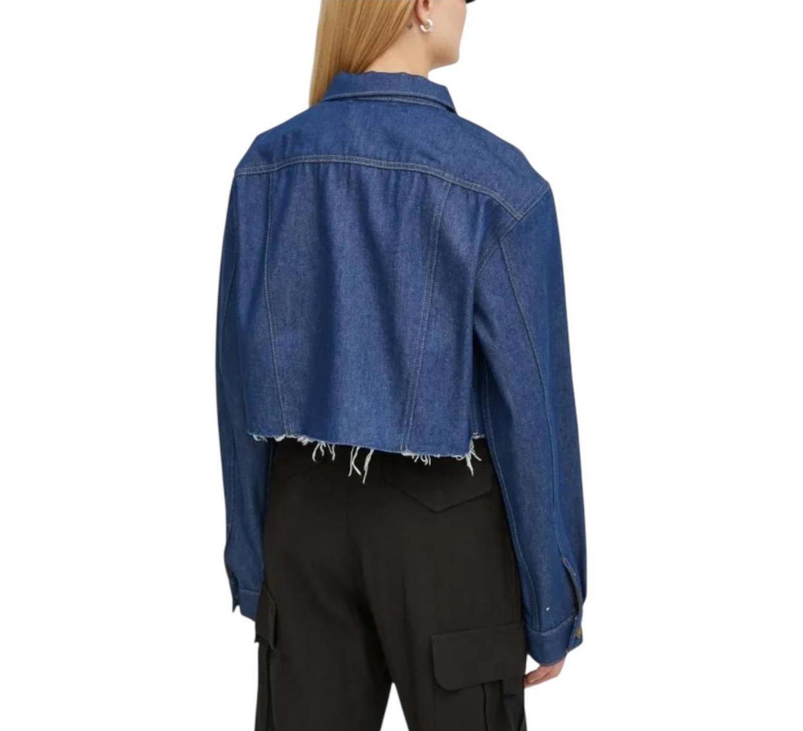 NWT G-Star RAW Frayed-Edge Cropped Denim Jacket Raw Denim Women’s Size Small