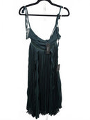 Lulus Never a Dull Moment Emerald Green Tie-Strap Pleated Midi Dress - XXS NWT