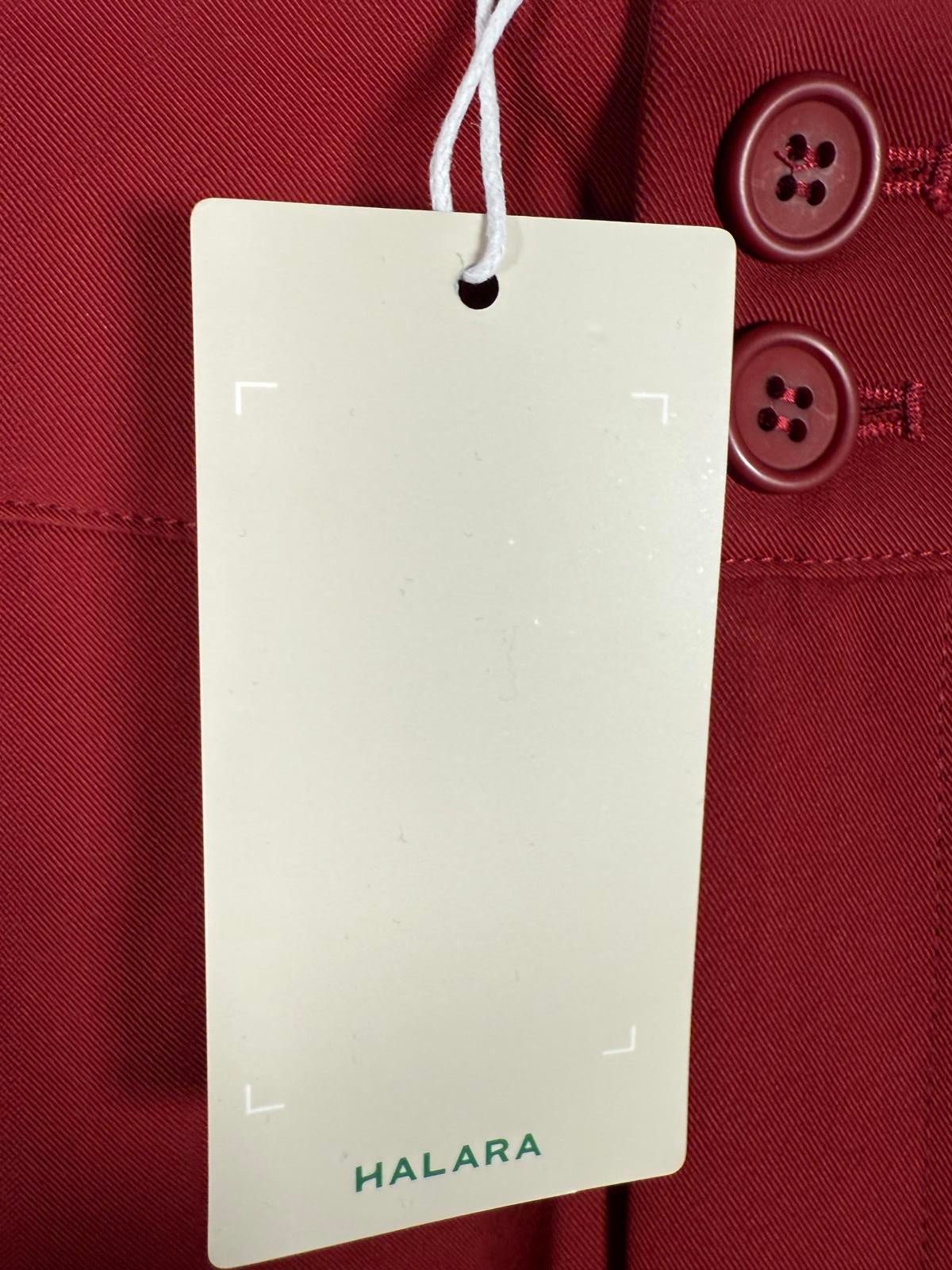 NWT Halara High Waisted Pocket Shirred Straight Leg Work Pant Madder Brown Large