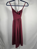 NWT Halara Adjustable Strap Backless Ruched Side Pocket Dress Amaranth M