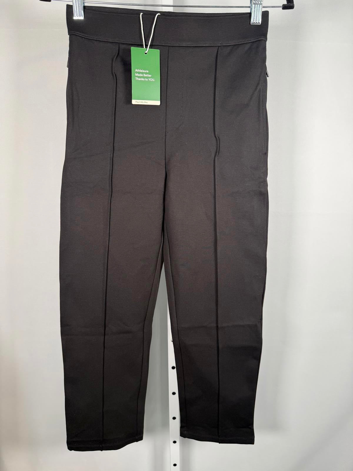 NWT Halara Flex Mid High Waist Tummy Control Side Zip Slim Work Pants Black S