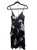 Lulus All About Love Navy Blue Floral Print Midi Dress - XS NWT