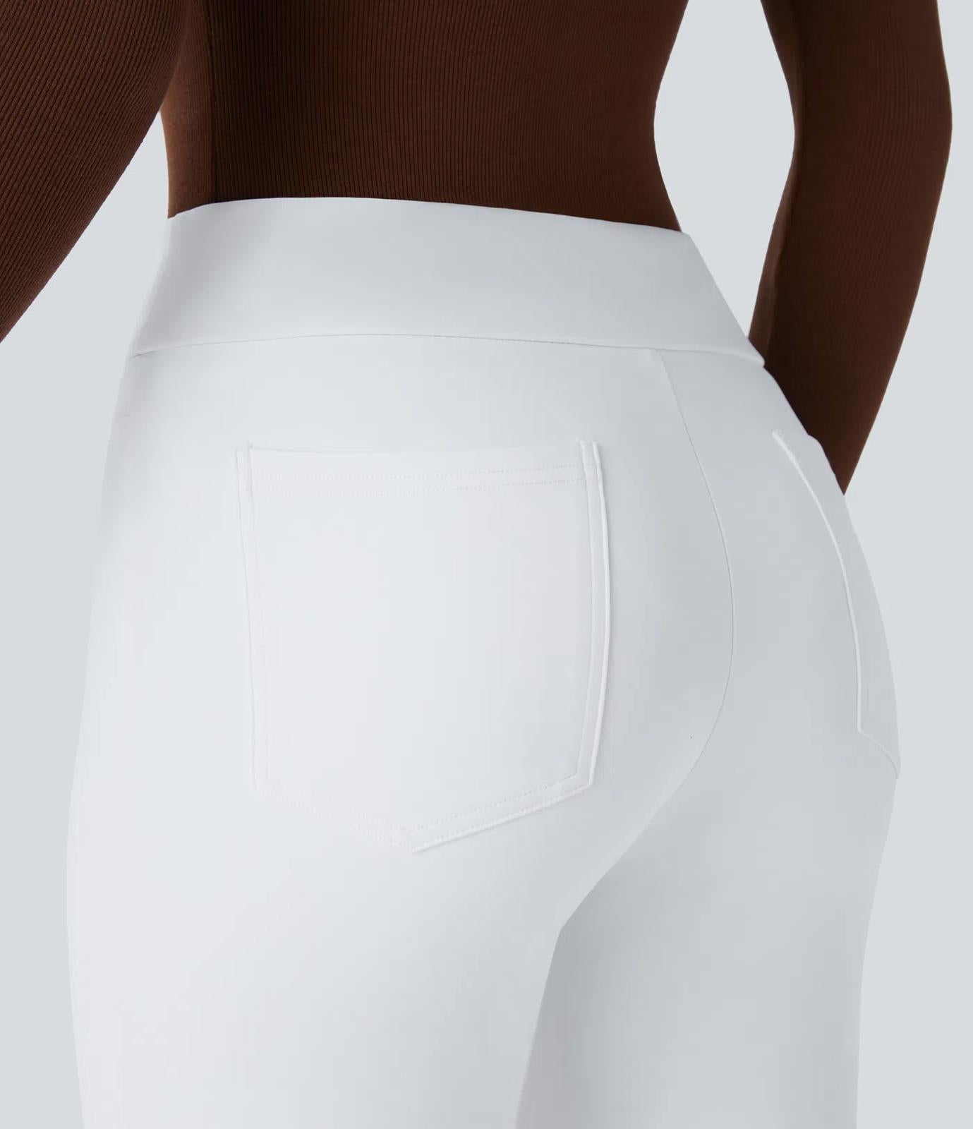 NWT Halara Flex™ Mid Rise Pocket Work White Pants Size Large