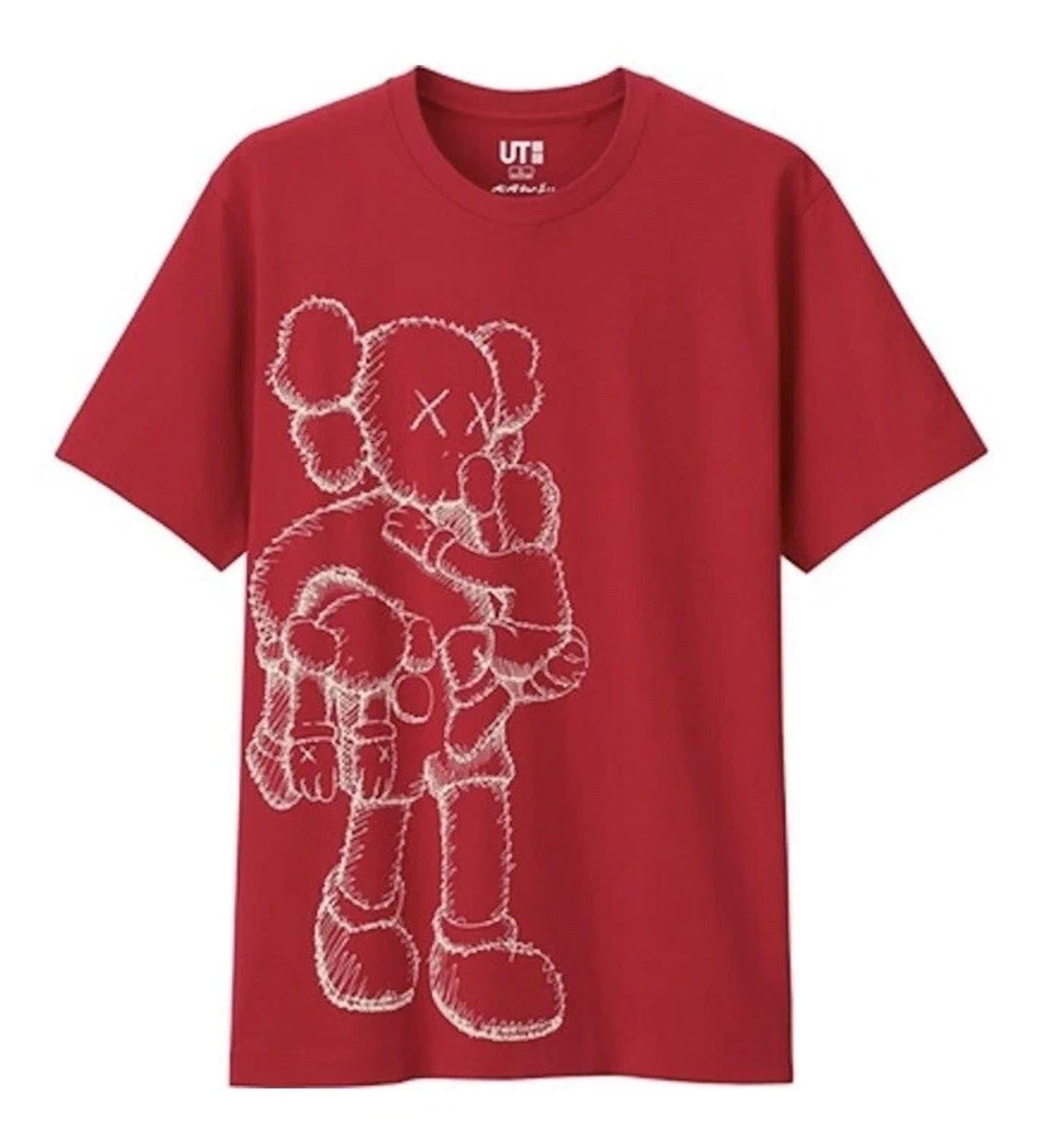 Kaws x Uniqlo UT 2016 Short Sleeve Graphic T-Shirt "Clean Slate" Red Size XL NWT