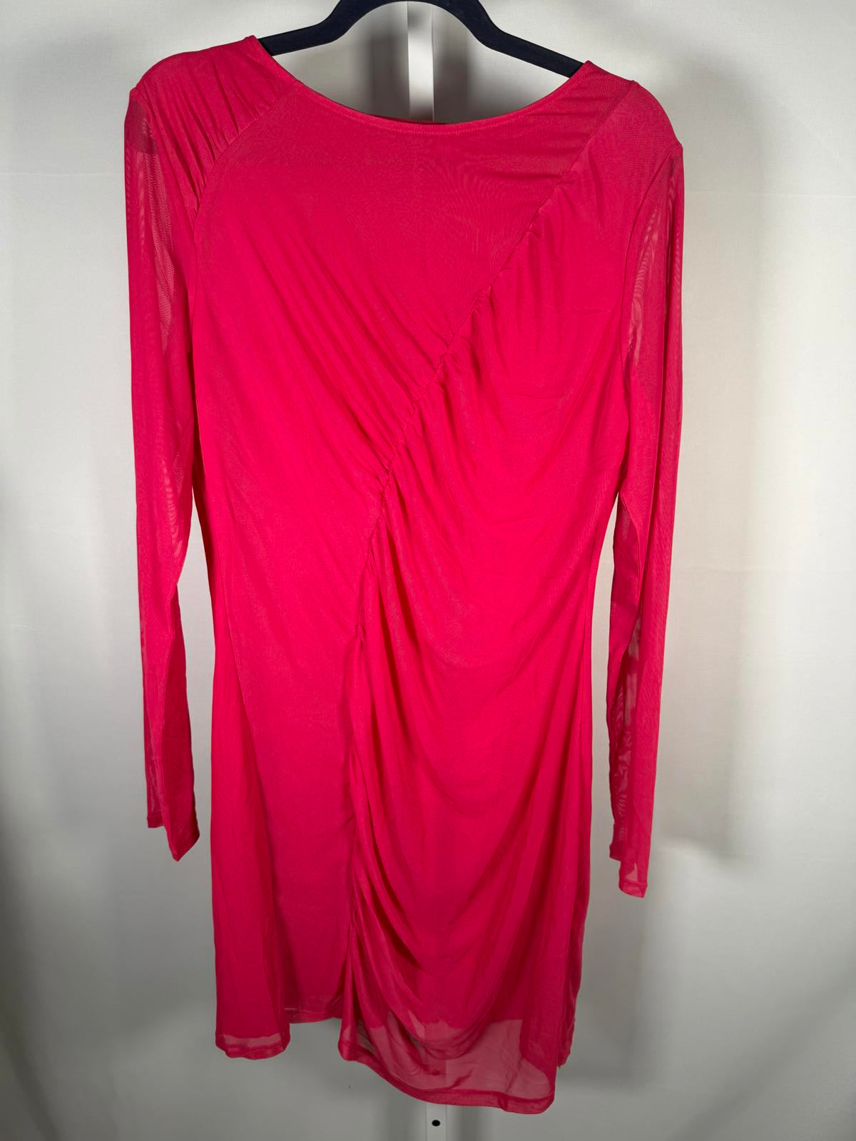 NWT Halara Long Sleeved Ruched Mini Dress Hot Pink Large