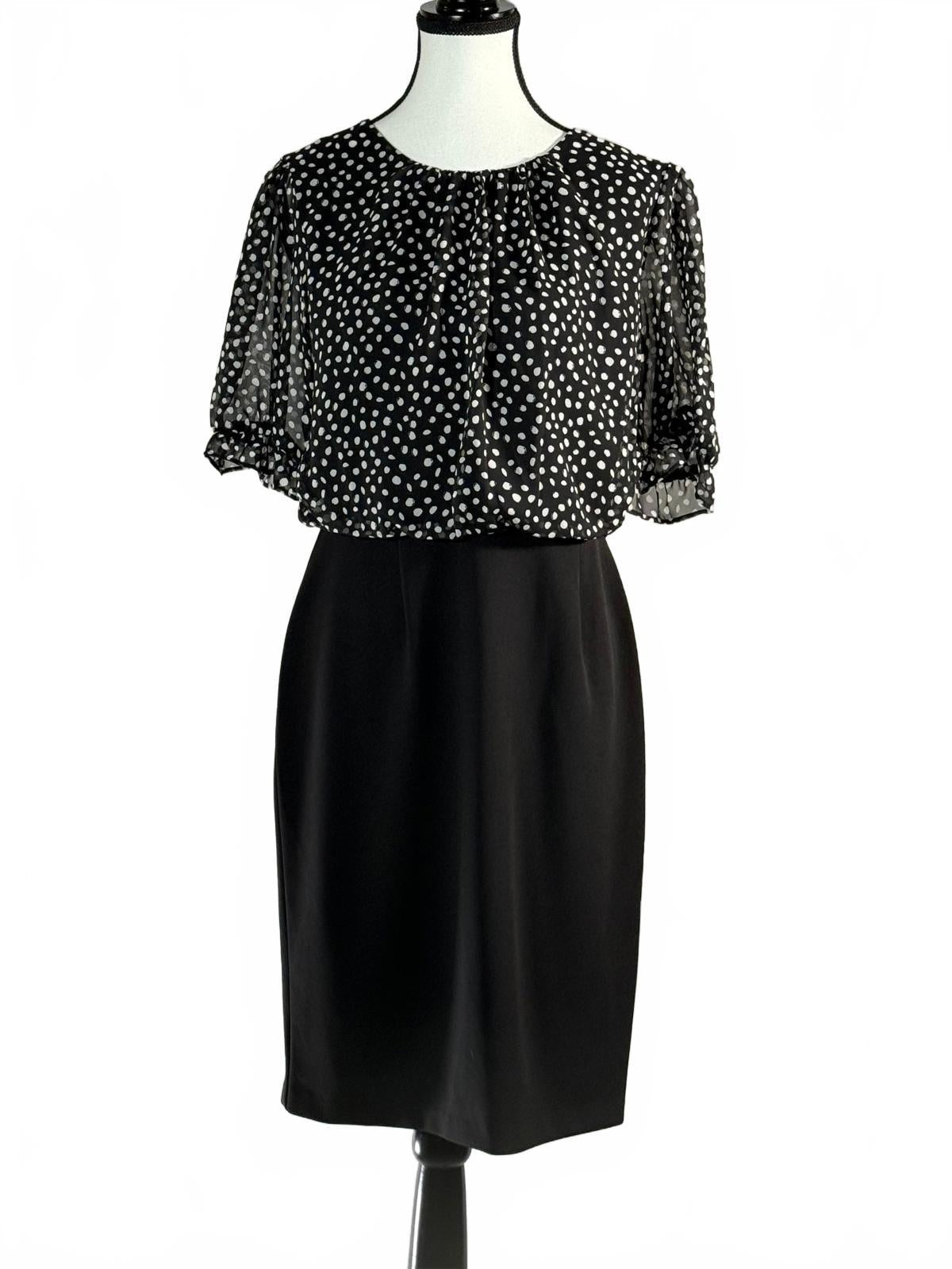 NWT Connected Apparel Women's Polka Dot Midi Dress Size 4