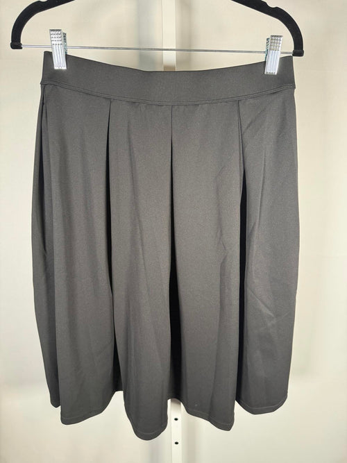 NWT Halara High Waisted Pocket Pleated Crepe Midi Work Skirt Black M