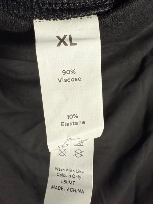 NWTHalara Mid Rise Ruched Asymmetric Hem Bodycon Mini Casual Skirt Black XL