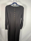 NWT Halara Henley Long Sleeve Flare Maxi Casual Dress Black Size XL