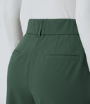 NWT Halara High Waisted Pocket Solid Work Tapered Pants Dark Green L