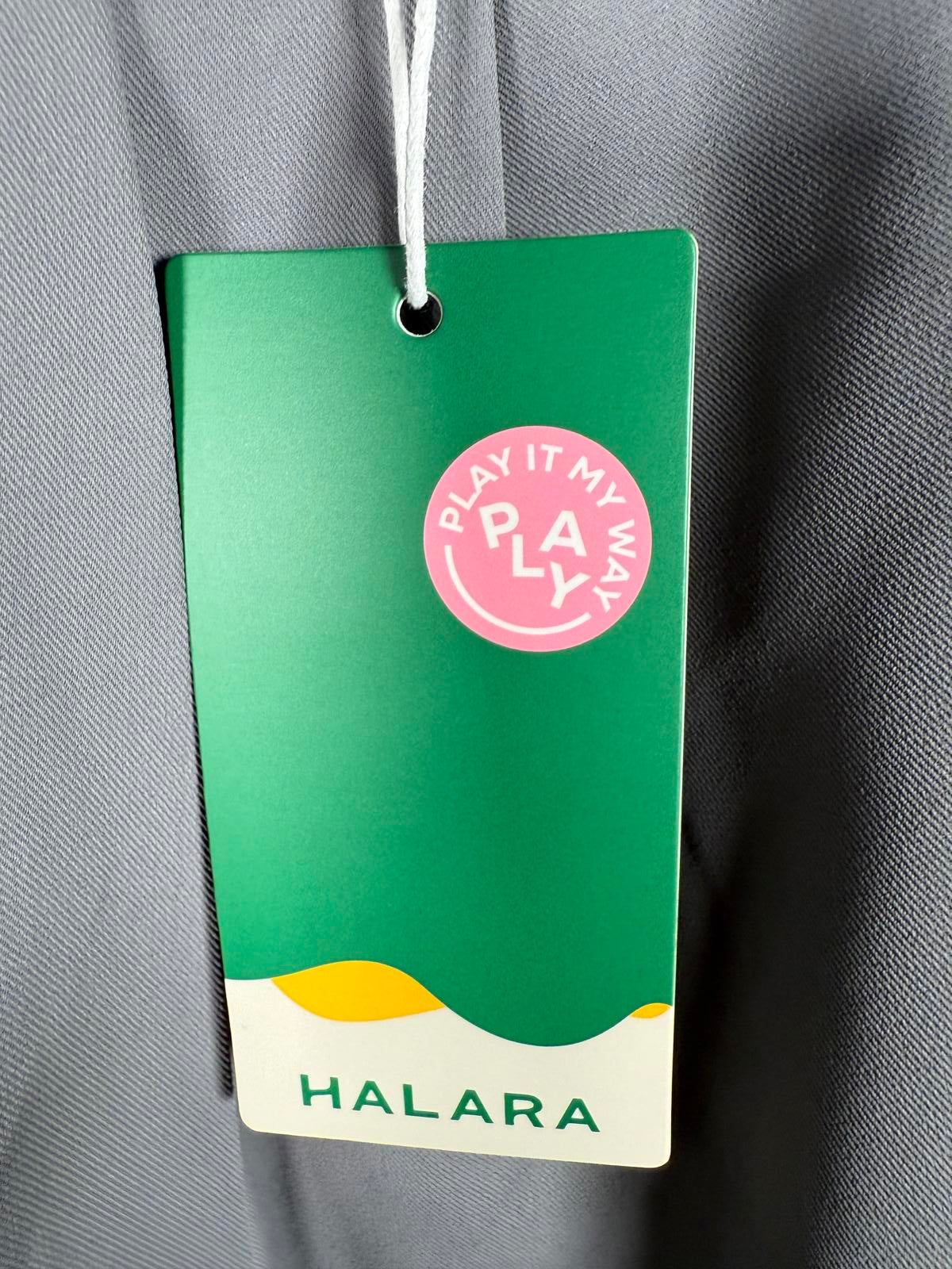 NWT Halara High Waisted Pocket Shirred Straight Leg Work Pant Gray Size M Petite