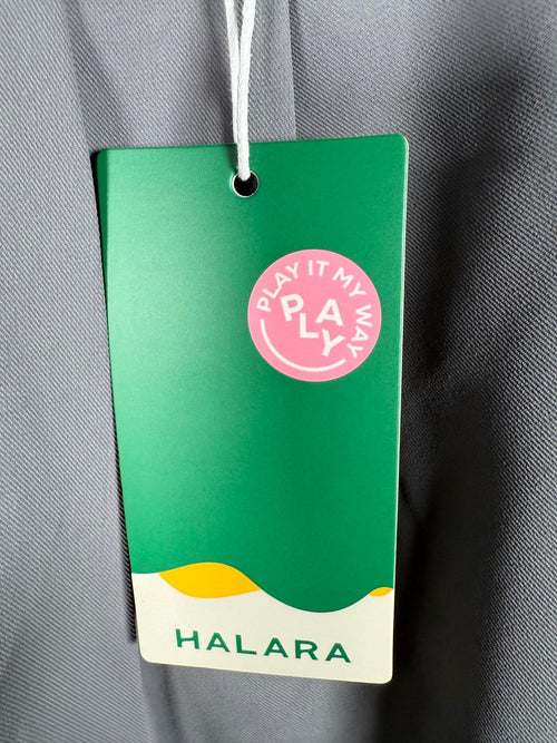 NWT Halara High Waisted Pocket Shirred Straight Leg Work Pant Gray Size M Petite