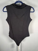 NWT Halara Stand Collar Sleeveless Plain Casual Bodysuit Black M