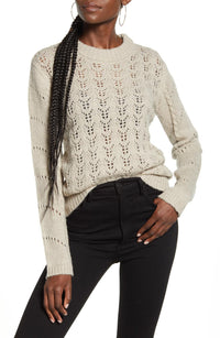 NWT English Factory Fuzzy Knit Sweater Heather Gray Size S