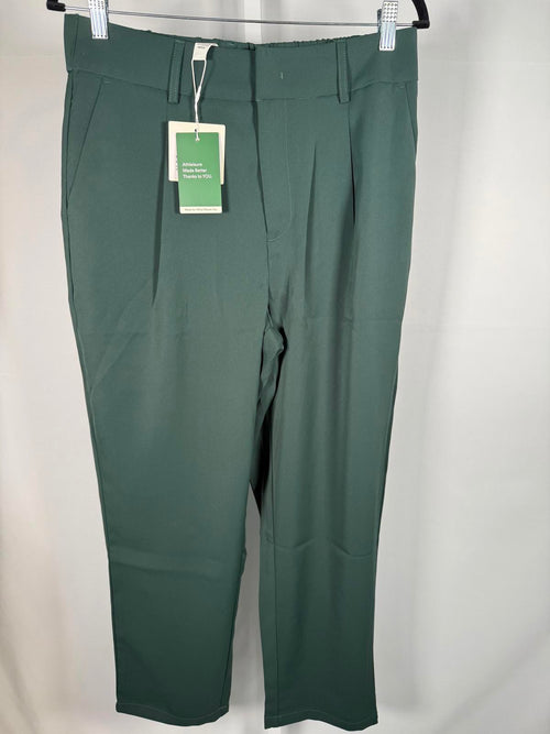 NWT Halara High Waisted Pocket Solid Work Tapered Pants Dark Green L