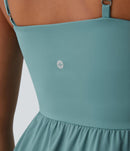 NWT Halara Breezeful High Low 2-Piece Pocket Flowy Casual Dress Stone Blue XS