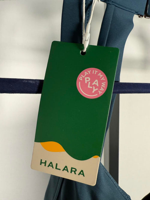 NWT Halara Cut Out Pocket Midi Casual Dress Majolica Blue S