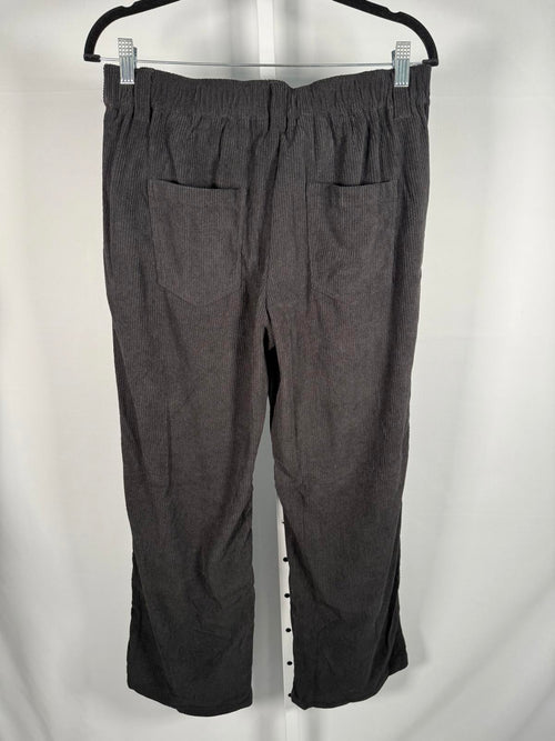 NWT Halara Mid Rise Pocket Straight Leg Corduroy Casual Pants Black Size L