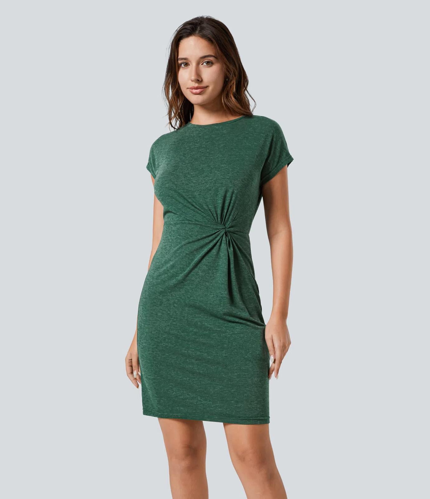 NWT Halara Round Neck Short Sleeve Mini Casual Dress Size Small