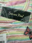 NWT REVOLVE by Emerson Road Butterfly Striped Tee & Short White Multi Size L