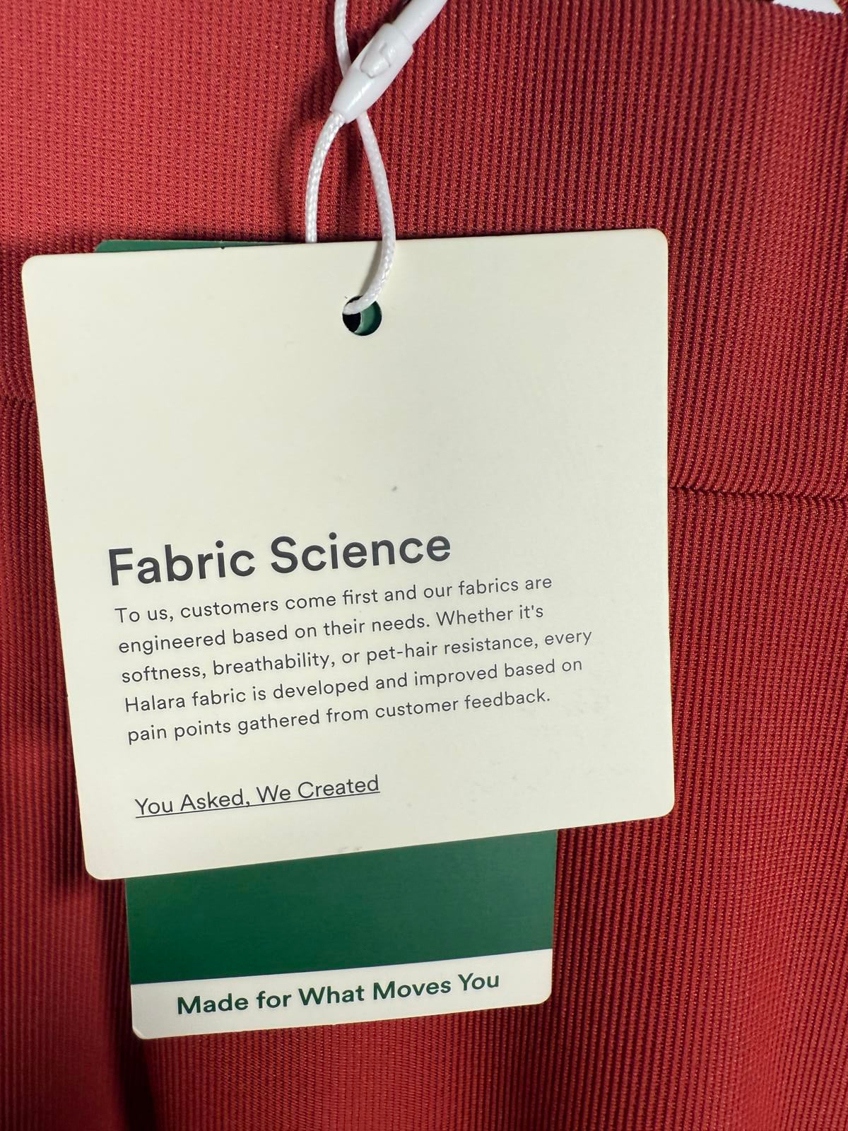 NWT Halara High Waisted Body Sculpt Waist-Slimming Micro Waffle Work Pant Red S