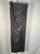 Atelier Women's Wrap Dark Gray Sleeveless Ribbed Knit with Ring Detail Size M