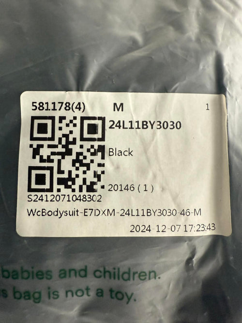 NWT Halara Ribbed Knit Square Neck Long Sleeve Skinny Casual Bodysuit Black M