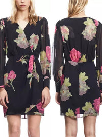The Kooples Floral Print Mini Dress - Pink (FRENCH SIZE 1) $415 MRSP