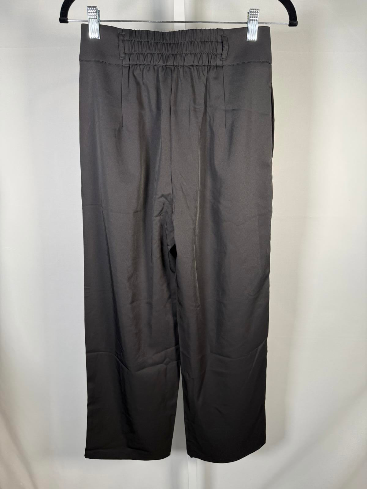 NWT Halara High Waisted Zipper Pocket Shirred Straight Leg Pant Black Size XS