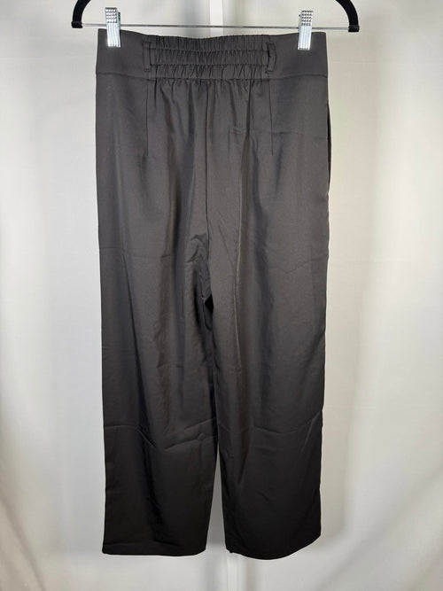 NWT Halara High Waisted Zipper Pocket Shirred Straight Leg Pant Black Size XS