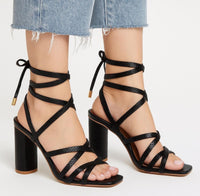 Kaanas Eagle Wrap Heels Black Size 10 New in Box