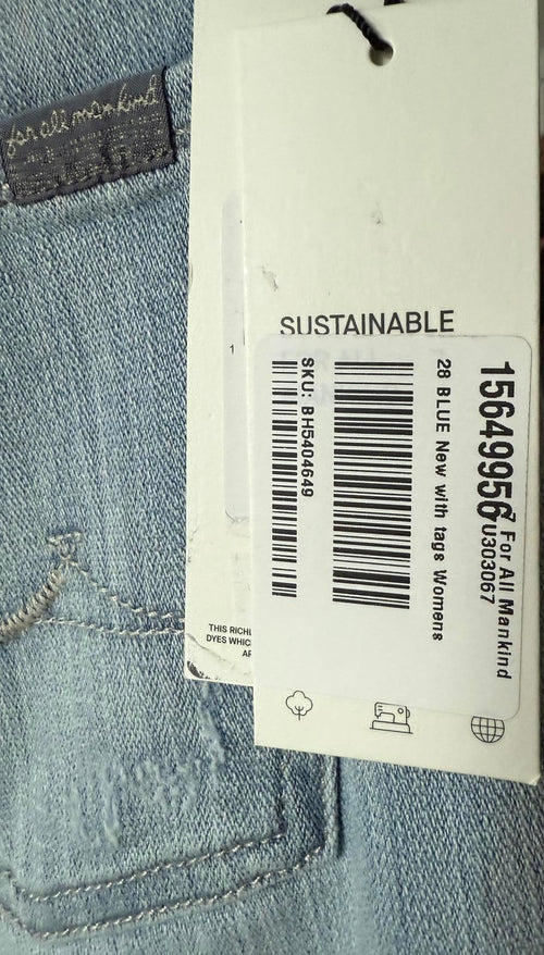 NWT 7 For All Mankind Josefina Slim Boyfriend Jeans Women’s Size 28 Light Wash