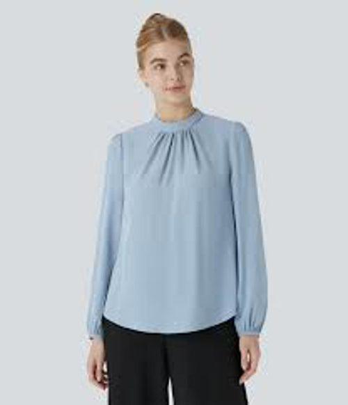 NWT Halara keyhole back long sleeve blouse Skyline S