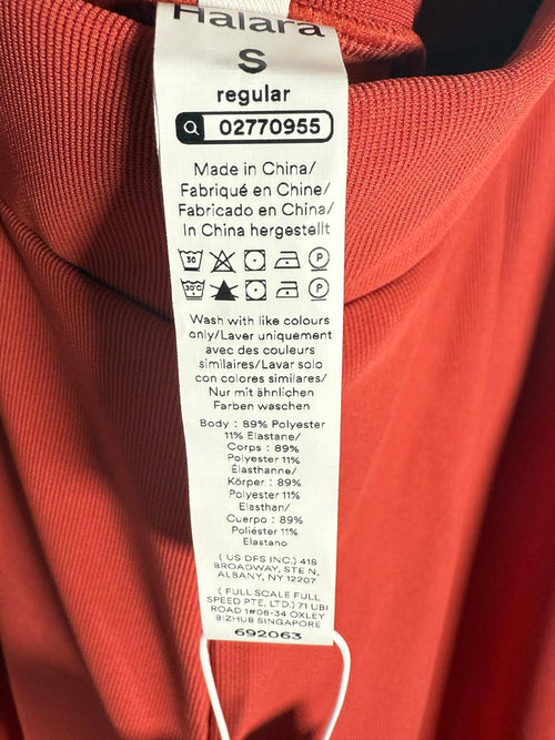 NWT Halara High Waisted Body Sculpt Waist-Slimming Micro Waffle Work Pant Red S