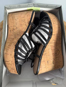 NWB Sun + Stone Tillyyp Womens Faux Leather Heeled Wedge Sandals 9.5