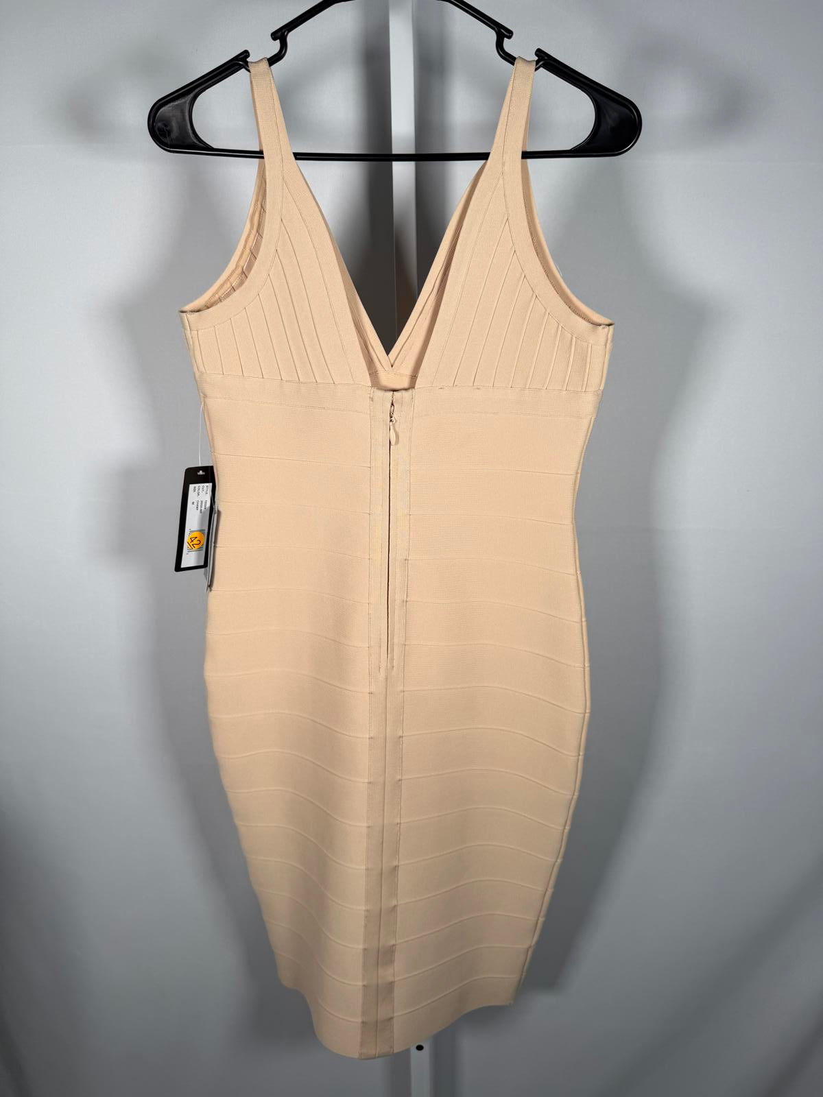 NWT Bebe Women's Beige Bandage Cocktail Dress Size S