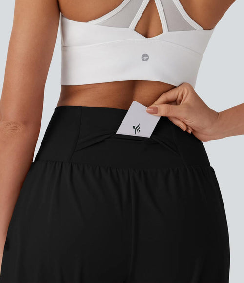 Halara Softlyzero Airy Super High Waisted 2-in-1 Yoga Shorts - M