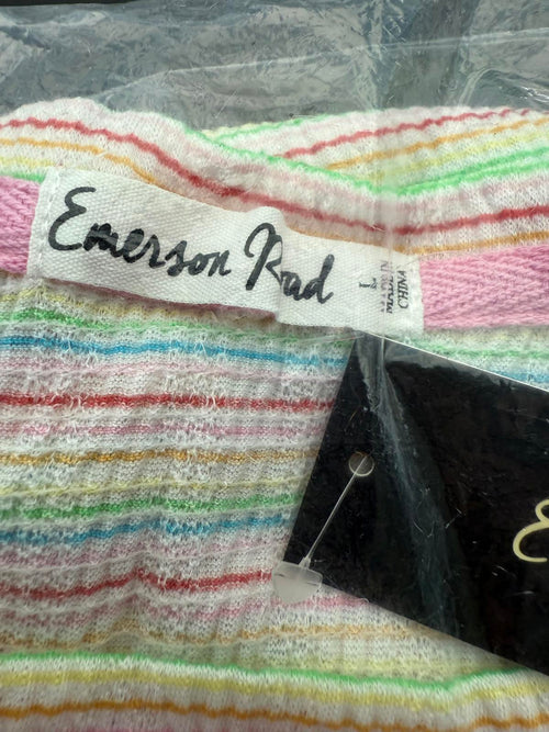 NWT REVOLVE by Emerson Road Butterfly Striped Tee & Short White Multi Size L
