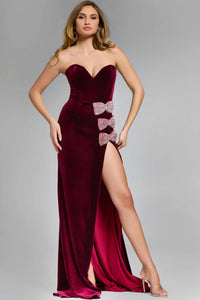 Jovani 42665A Size 8 NWT Burgundy Strapless or with Optional Straps included