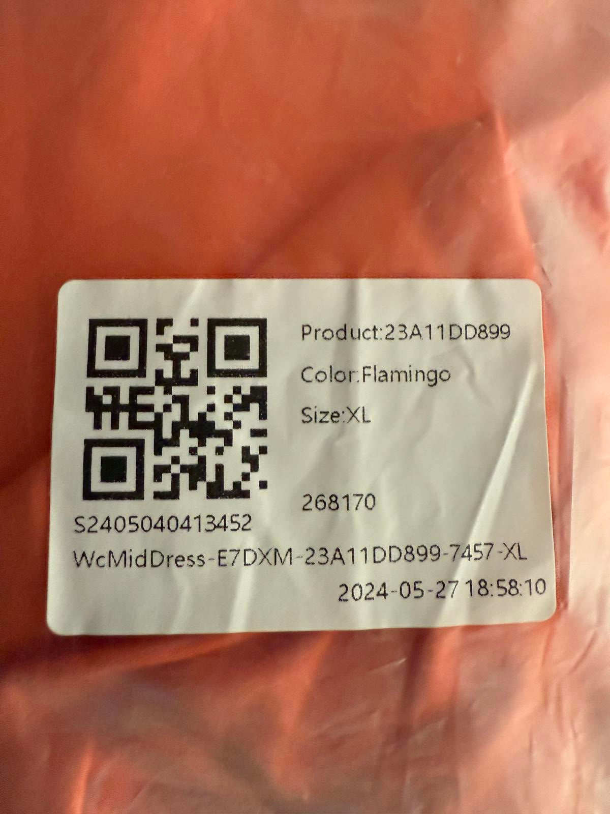 NWT Halara Breezeful High Low 2-Piece Flowy Midi Casual Dress Flamingo Size XL