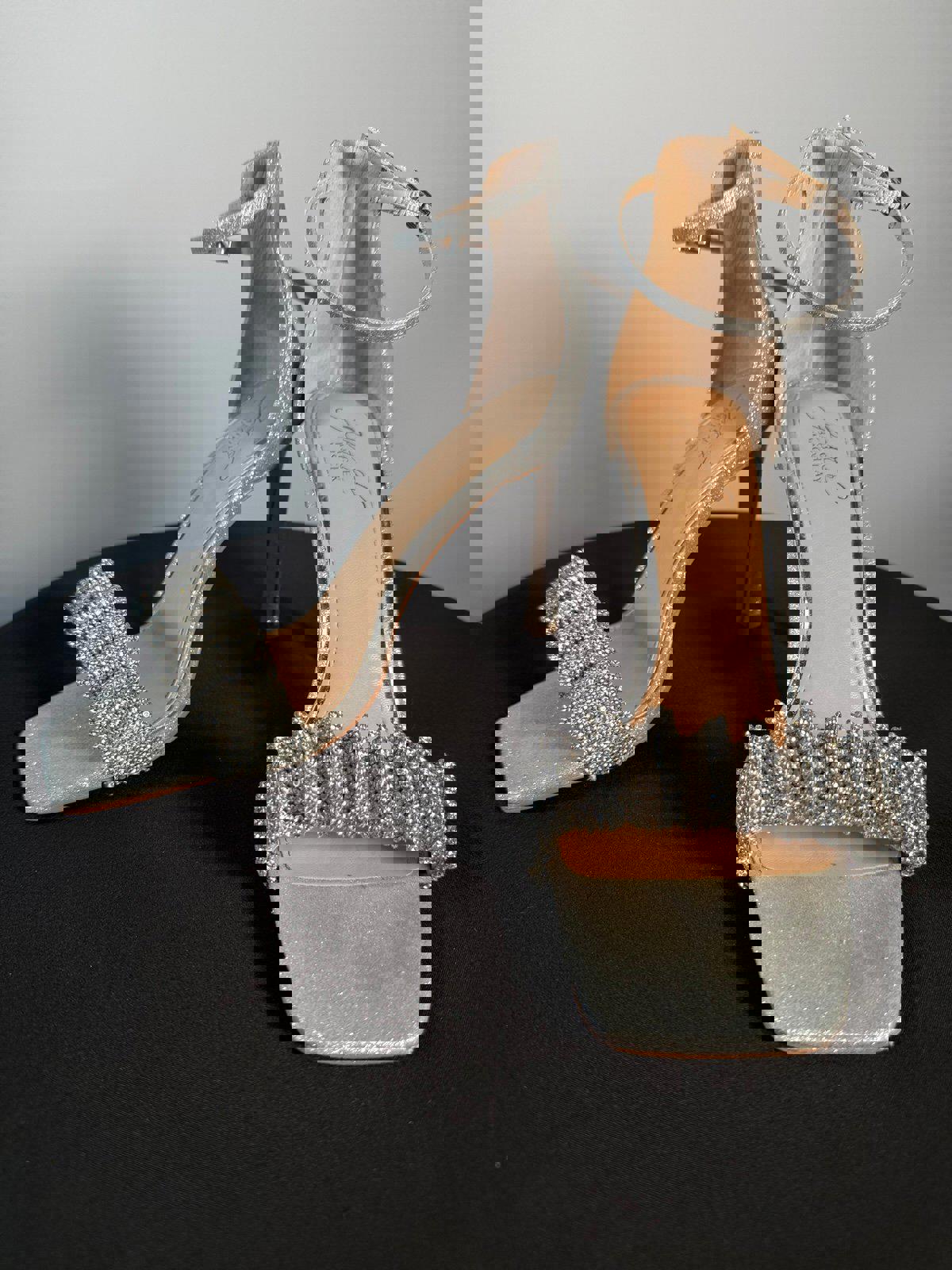 Jewel by Badgley Ridley Bejeweled Strap Stiletto Heel SIZE 8.5