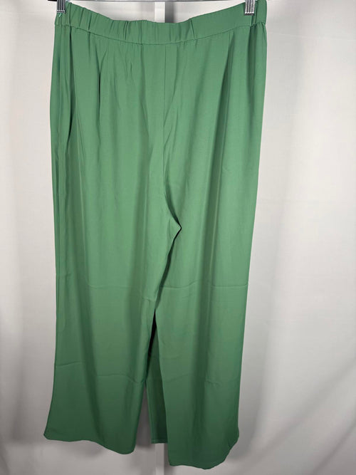 NWT Halara High Waisted Tie Side Wide Leg Work Pants Hills Green L