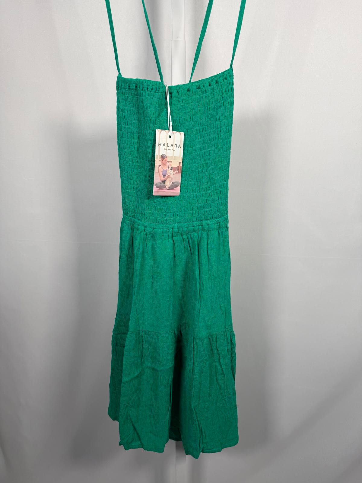 NWT Halara Shirred Flowy Mini Linen-Feel Casual Dress Size Small