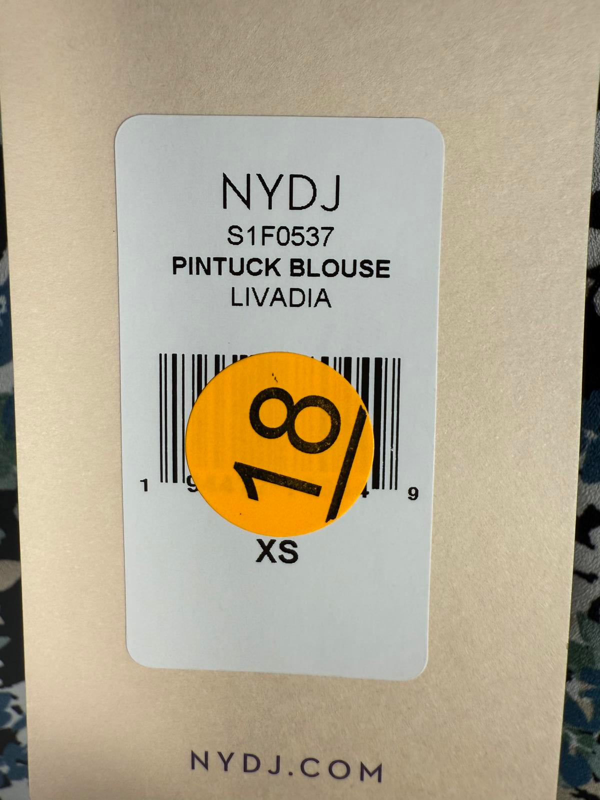 NYDJ Pintuck Blouse In Livadia Size XS NWT