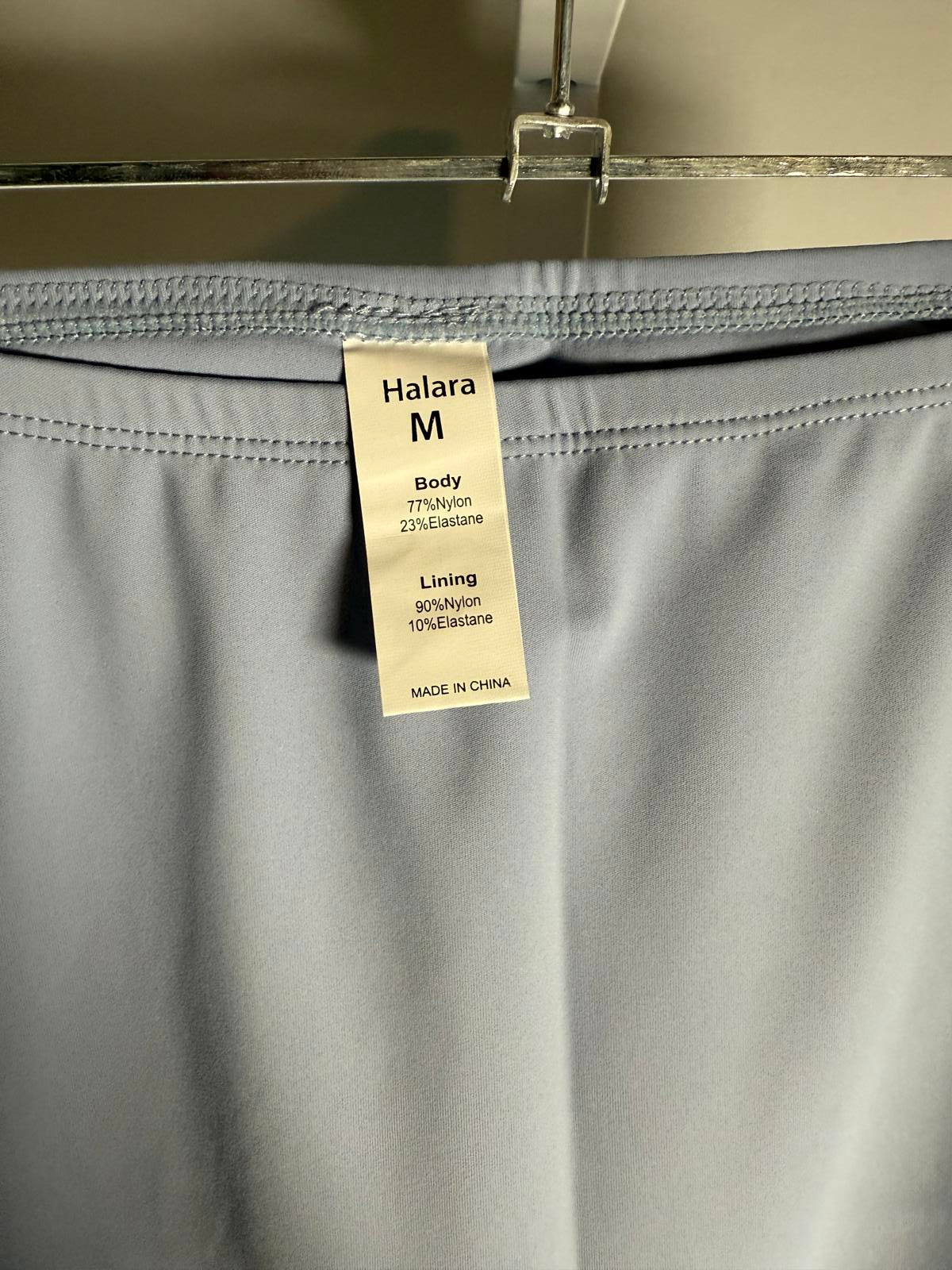 NWT Halara Breezeful High Low 2-Piece Pocket Flowy Midi Casual Dress Ice Blue M