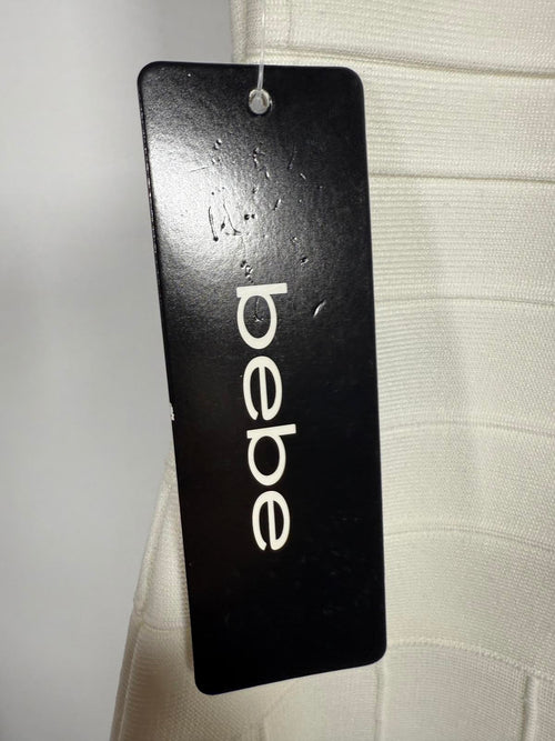 NWT Bebe Bandage Square neck White Mini Dress Size M