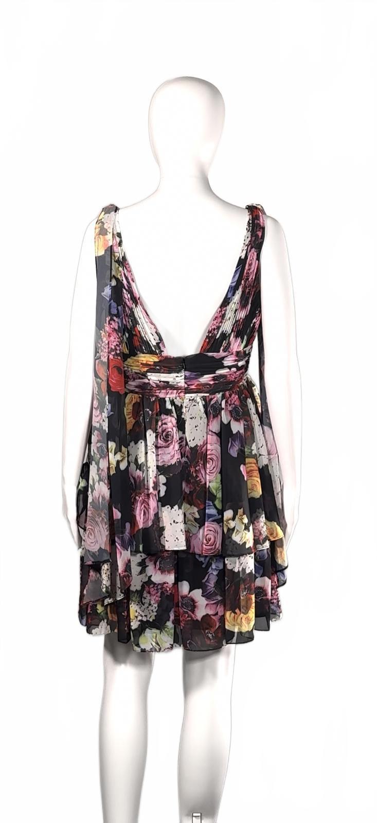 MAC DUGGAL Tiered Floral A-Line Minidress Size 6